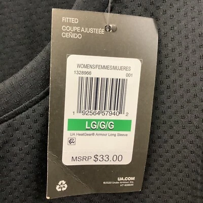 Under Armour Womens T Shirt Black UA Heat Gear Long Sleeves Pullover Size Large - Image 1 of 4