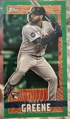 2023 Topps Rip Mini RILEY GREENE Rookie Chartreuse card #MRIP-RG 15/15 bookend  - Image 1 of 3