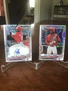 JEREMY De La ROSA 2021 Bowman Chrome Mega MOJO AUTO NATIONALS BMA-JD BCP-25 Lot - Picture 1 of 11