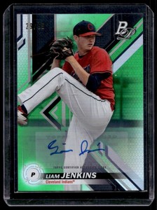 2019 Bowman Platinum Top Prospects Green Liam Jenkins Auto /99 Cleveland Indians