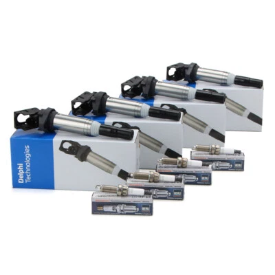 4x DELPHI Zündspule + 4x BERU Zündkerze für BMW CITROEN MINI PEUGEOT 1.4 1.6 - Bild 1 von 3