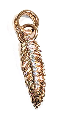 Berloque Pandora autêntico, pendente de penas cintilantes ROSE, #789550C01 - Imagem 1 de 2