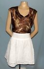 Timeless Ann Klein Brown Print Top Size Small   Career or Casual