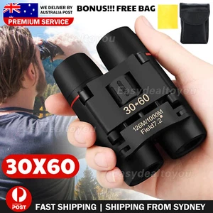 30x60 Telescope Outdoor Hunting Travel Binoculars Day Night Vision Mini Folding - Picture 1 of 12