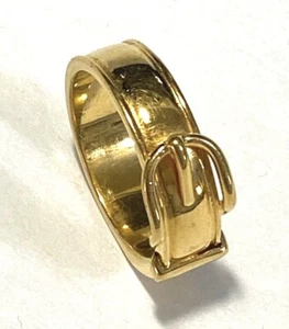 Anillo de bufanda de metal Hermes motivo cinturón dorado #3240 - Imagen 1 de 8