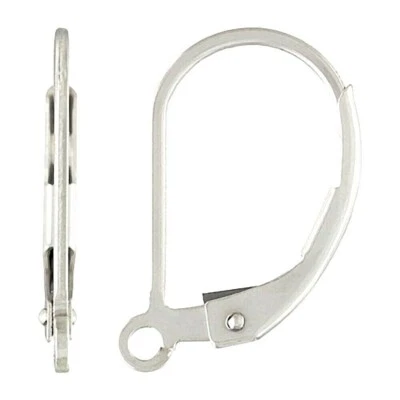 .925 stamp Sterling Silver Leverback Earring Ear wire Ring Jewelry Findings 6pcs - Image 1 of 4