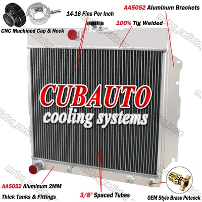 4 Row All Aluminum Radiator Fit 1966-1969 Dodge 65 66 67 68 Charger Coronet 7.2L - Image 1 of 4