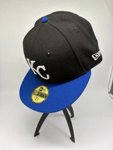 New Era Kansas City Royals 40th Anniversary Black Blue  59Fifty Fitted Cap 7 5/8 - Picture 1 of 7