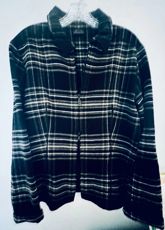 BOGNER резинке молнии куртка, 'приподнятый флис', стильный B + W клетку, большой, отличный - Изображение 1 из 4