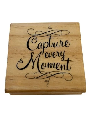 Capture Every Moment Rubber Stamp Cardmaking Sentiment Words Photography Theme Foto 1 de 4