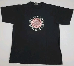 Vintage 90s Spitfire Wheels Spiral Logo Print T-Shirt Rare OG Skateboarding Worn - Bild 1 von 8