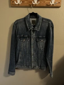 JOE'S JEANS Men's Distressed Button Up Blue Denim Jean Jacket Size Medium - Picture 1 of 5