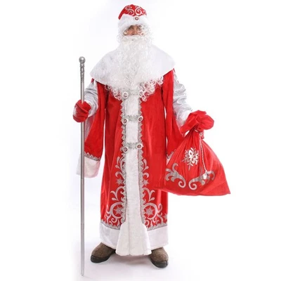 Disfraz Ded Moroz Padre Escarcha Conjunto Premium 54-56 (L-XL) Rojo Костюм Дед Мороз Foto 1 de 4