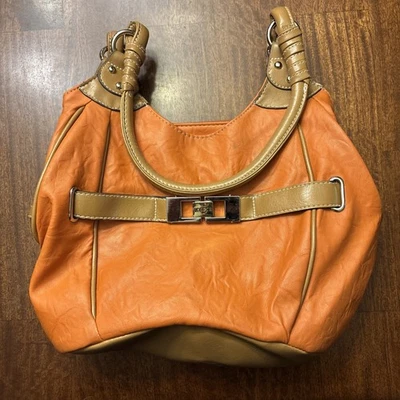 Rosetti Cartera Hobo Bolso de Mano Naranja y Tostado 3 Compartimentos Bolsillo Otoño Colores! Foto 1 de 4