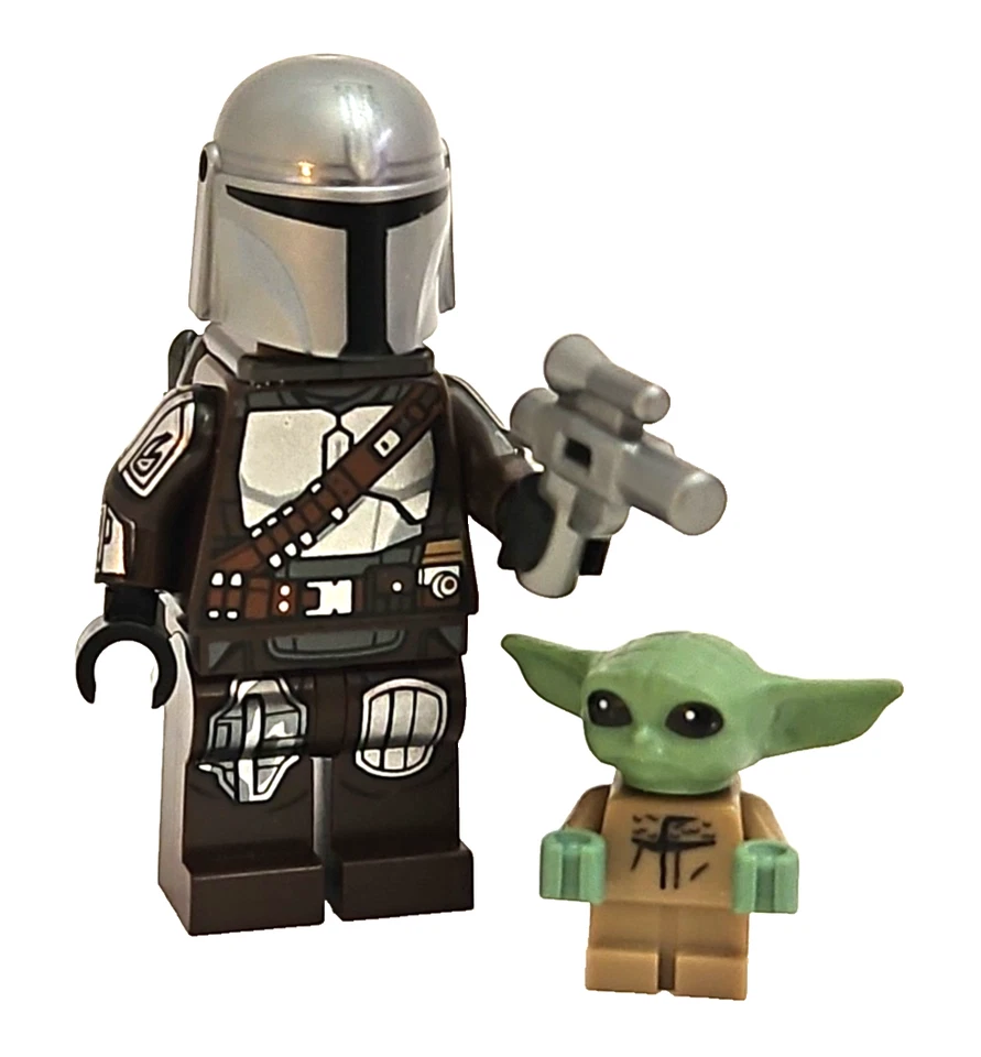 Пара мандалорских минифигурок LEGO Star Wars — Din Djarin Mando Baby Yoda Grogu - Изображение 1 из 3