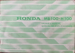 Honda MB100 / H100 Original Factory Owners Handbook With Plastic Wallet, 1980. - Picture 1 of 5