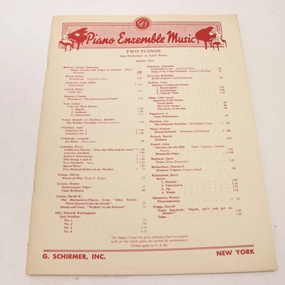 Bach Organ Focatta and Fuge in D Minor 2 Pianos 4 Hands 1 Score 1952 G Schirmer - Image 1 of 4