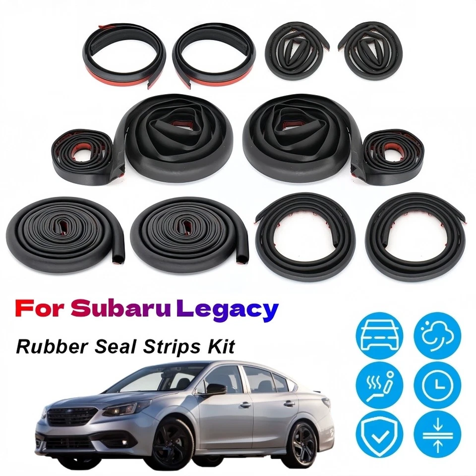 Tiras de sellado de goma kit de reducción de ruido de tiro meteorológico para Subaru Legacy 2003-2009 Foto 1 de 4