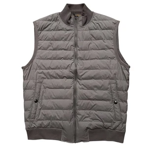 Massimo Dutti Puffer Vest Mens Size L Full-Zip Duck Down Feather Gray NEW - Picture 1 of 7