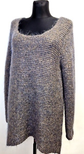 Senze of joy long sweater FLUFFY Mohair oversized rib knit Size M -XXL chunky 11