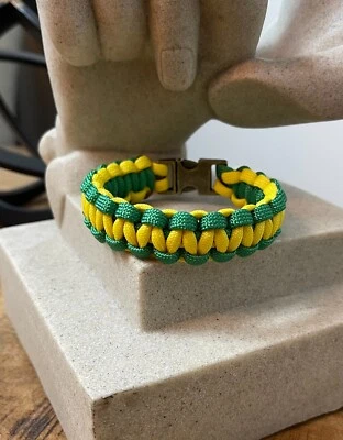 Pulsera Paracord con Color Amarillo y Kelly-Verde - Estilo Tejido Cobra Foto 1 de 3