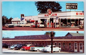 Kirkman Motel Sinclair Gas Station Cabool Missouri MO Chrome 1955 Postcard - Picture 1 of 2