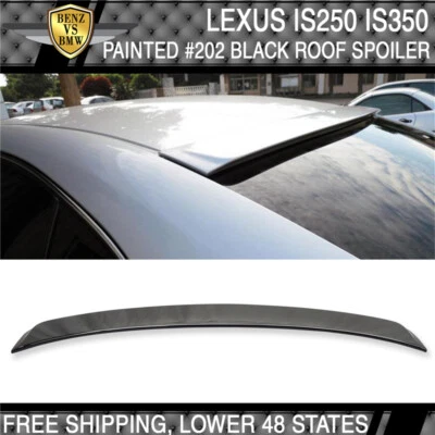 Fit 06-13 Lexus IS250 IS350 4Dr OE #202 212 Black Obsidian Painted Roof Spoiler Foto 1 de 3