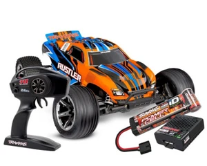 Traxxas TRX 37254 -8 ORNG Rustler RTR HD orange + Akku + USB-C Ladegerät 1:10 - Bild 1 von 7