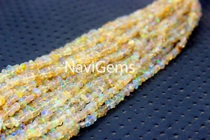 Natural Ethiopian Opal Crystal Welo Fire Chips 15" long Strand 3-4 MM Gemstone - Picture 1 of 5
