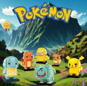 ✅ Conjuntos de bloques de construcción oficiales Pokémon Kanto Starters juguete creativo hágalo usted mismo divertido NUEVO - Imagen 1 de 24