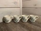 Set of 4 Union Stoneware Maine Pottery Blueberry Branch Blueberries Coffee Mugs