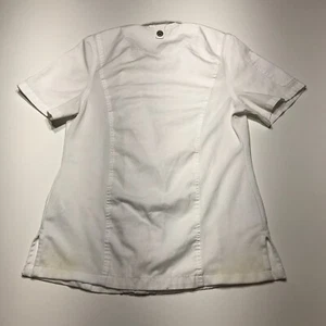Chef Works Jacket Top Womens Small White Springfield Sleeve Pocket Zip Closure - Picture 1 of 11