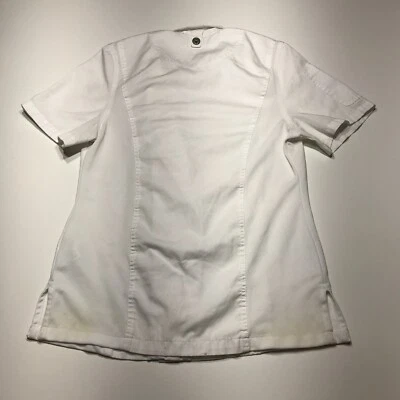 Chef Works Jacket Top Womens Small White Springfield Sleeve Pocket Zip Closure - Image 1 of 4