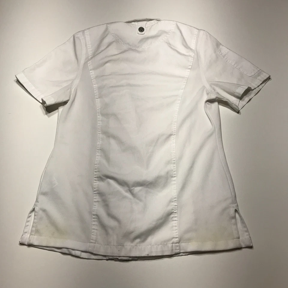 Chef Works Jacket Top Womens Small White Springfield Sleeve Pocket Zip Closure - Image 1 of 4