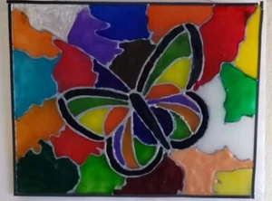 Glazed Leaded Hand Painted Stain Glass Art - Picture 1 of 3