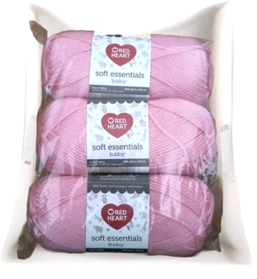 Paquete de 3 hilos acrílicos esenciales suaves para bebé rojo ganchillo tejer rosa agua de rosas Foto 1 de 2
