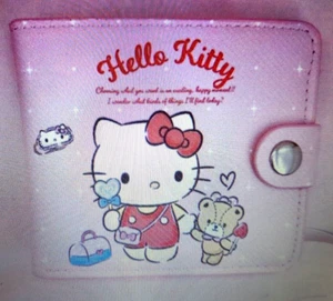 Hello Kitty Coin Purse Wallet Card Holder Button Closure 4 x 4 1/2" - Picture 1 of 2