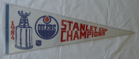 1984 STANLEY CUP CHAMPIONS Edmonton Oilers Gretzky NHL Hockey Pennant SZ 30x12 Cover
