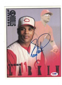 Barry Larkin Signed 1998 Donruss Studio 8x10 Card PSA/DNA Sticker Only - Picture 1 of 1