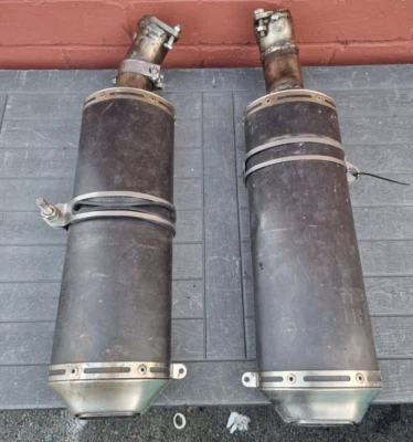 PAIR OF DUCATI 1198 EXHAUST MUFFLER ORIGINAL OEM RIGHT & Left (ZDM-A52, B52) - Image 1 of 4