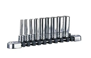 JUEGO DE ENCHUFES PROFUNDOS NEPROS 1/4" (9 piezas) NTB2L09A - Imagen 1 de 2