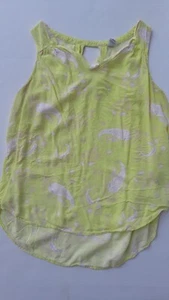 Old Navy yellow and white paisley print tank top size L - Picture 1 of 2