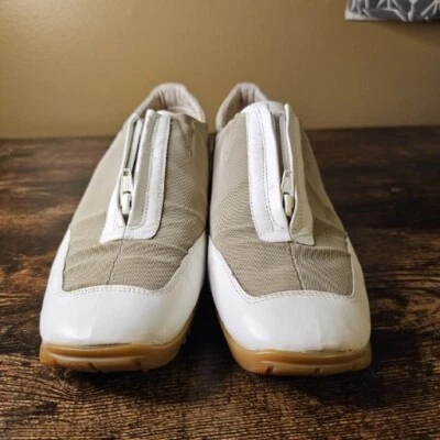 Sapatos de golfe Walter genuíno feminino tamanho 8.5 couro Itália Linea elástico com zíper LEIA - Imagem 1 de 4