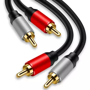 3FT 2 RCA Male to 2 RCA Male Cable Stereo Audio Cable for Home Theater HDTV - Picture 1 of 12