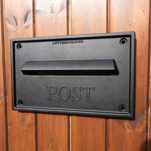 Rear Access Outdoor Post Box for Gates and Fence Mount Lockable W3-2 Nero - Picture 1 of 14