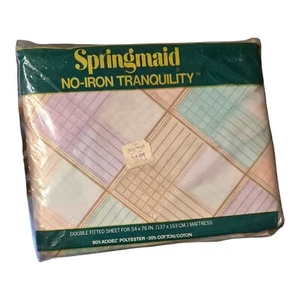 Springmaid No-Iron Tranquility Double Fitted Sheet 54x76 80% Kodel Polyester 20% - Picture 1 of 11