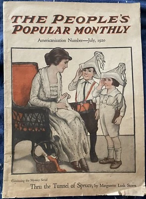 Народный популярный ежемесячный, июль 1920, антикварный журнал, фантастическое состояние товара - Изображение 1 из 4