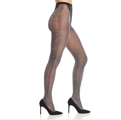 Nuevo en caja Pantimedias ajustadas para mujer pequeñas con diseño de diamante cristal antiniebla negras plateadas Foto 1 de 4