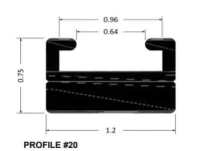 SP1 Black Replacement Slide Profile 20 56in Yamaha VK540 99-05 - Image 1 of 4