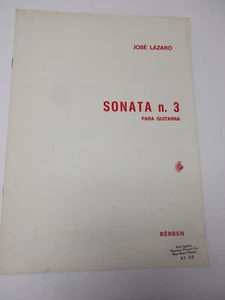 Sonata José Lázaro No 3 para Guitarra Clásica Partitura Berben - Imagen 1 de 3